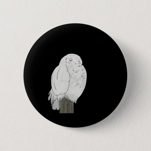 Good Night Owl Sticker Ronde Button 5,7 Cm (Voorkant)