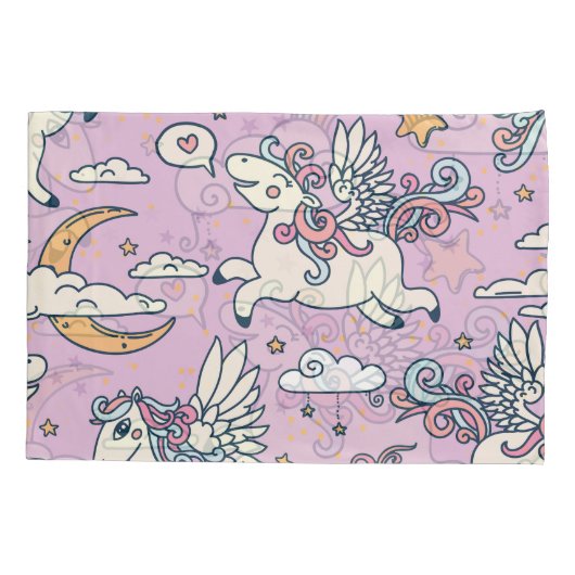 Good Night Pegasus: Cute Cartoon Kussensloop (Achterkant)