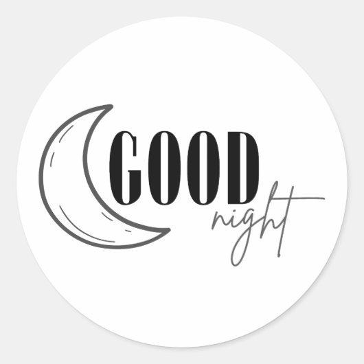 Good night ronde sticker (Voorkant)