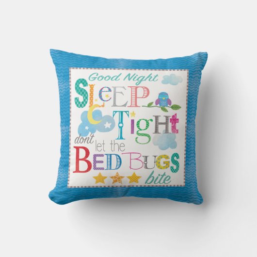 Good Night Sleep Tight Pillow Kussen (Voorkant)