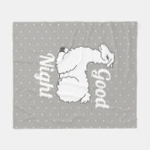 Good Night Sleepy Llama & Polka Dots Fleece Deken (Voorkant (Horizontaal))