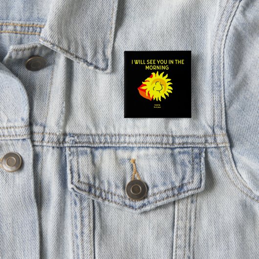Good Night Sun 2 Inch Square Button (In situ)