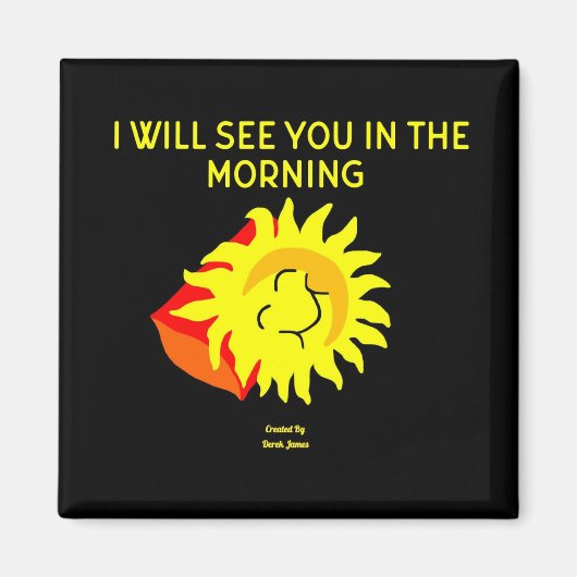 Good Night Sun 2 Inch Square Magnet (Voorkant)