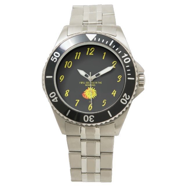 Good Night Sun Mannen Bracelet Watch Horloge (Voorkant)