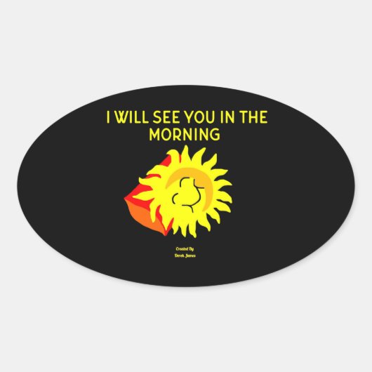 Good Night Sun Oval Sticker (Voorkant)