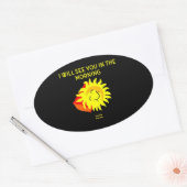 Good Night Sun Oval Sticker (Envelop)