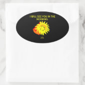 Good Night Sun Oval Sticker (Tas)