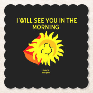 Good Night Sun Scalloped Square Paper Onderzetter