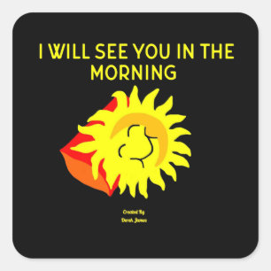 Good Night Sun Square Sticker