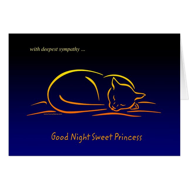 Good Night Sweet Princess CAT-sympathiekaart (Voorkant Horizontaal)