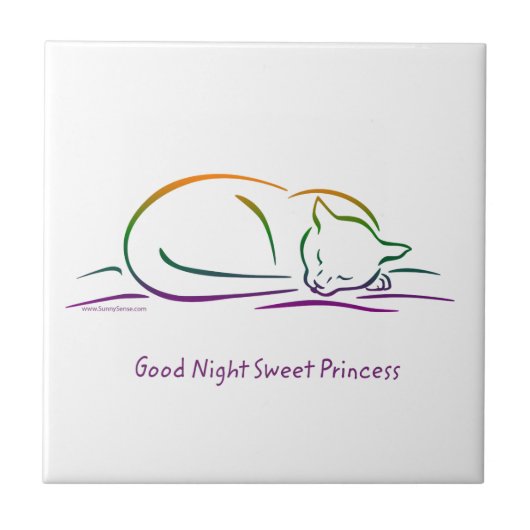 Good Night Sweet Princess (Cat) Tegeltje (Voorkant)