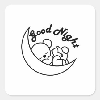 GOOD NIGHT VIERKANTE STICKER