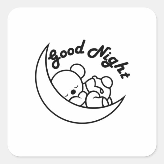 GOOD NIGHT VIERKANTE STICKER (Voorkant)