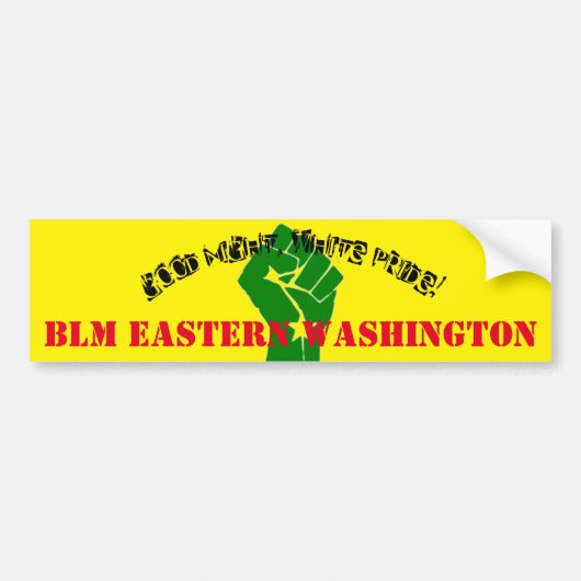 Good Night, White Pride. Bumpersticker (Voorkant)