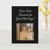 Good Old Days Personalized Photo Fathers Day Kaart (Gele Bloem)