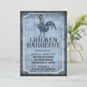 Good Old Fashion Chicken Barbecue Aged Invitation Kaart (Staand voorkant)