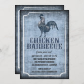 Good Old Fashion Chicken Barbecue Aged Invitation Kaart (Voorkant / Achterkant)