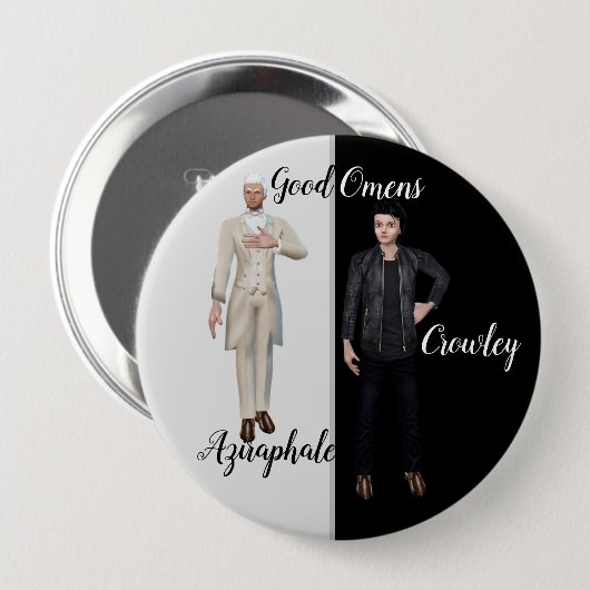 Good Omens badge Ronde Button 4,0 Cm (Voorkant /achterkant)