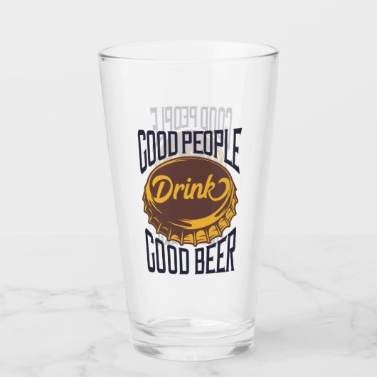 Good People Drink Good Beer Funny Bartender Glas (Achterkant)