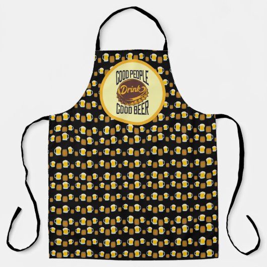 Good People Drink Good Beer Funny Bartender Schort (Voorkant)