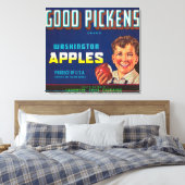 Good Pickens Apple Label - Cashmere, WA Canvas Afdruk (Insitu (Slaapkamer))