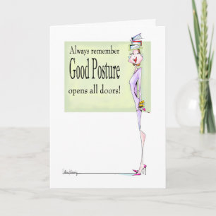 Good Posture Funny Woman Birthday-kaart Kaart