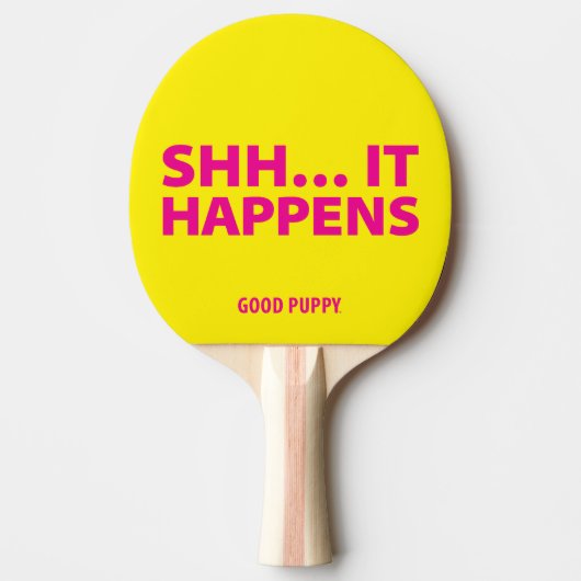 GOOD PUPPY Ping Pong. HET IS ER GEBEURD. Tafeltennisbatje (Voorkant)