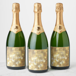 Good Riddans 2022, Hallo 2023 Gold Glam nieuwjaar Sparkling Wijnetiket
