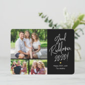 Good Riddans 3 Foto's Happy New Year-kaarten Feestdagenkaart (Staand voorkant)