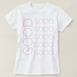 GOOD roze en lavender Chic Dotted Typografie T-shirt
