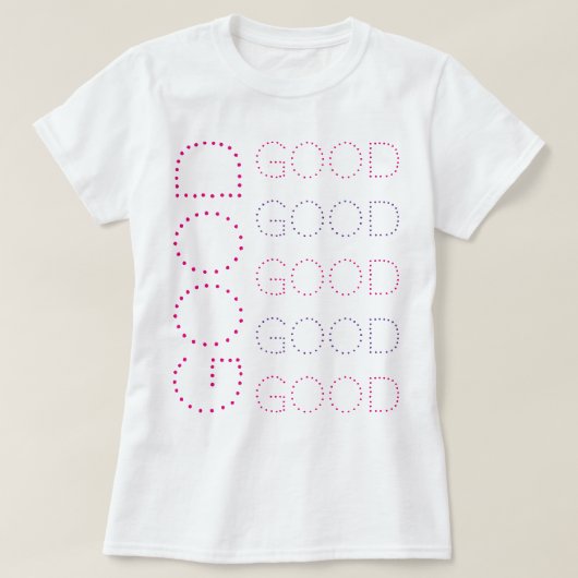 GOOD roze en lavender Chic Dotted Typografie T-shirt (Design voorkant)