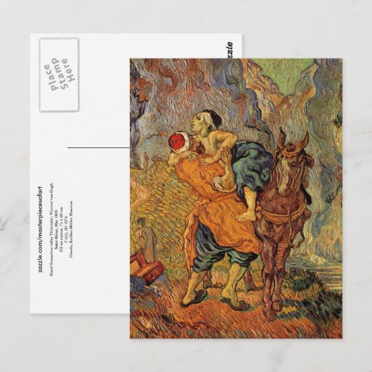 Good Samaritan (na Delacroix), Vincent van Gogh Briefkaart (Voorkant / Achterkant)