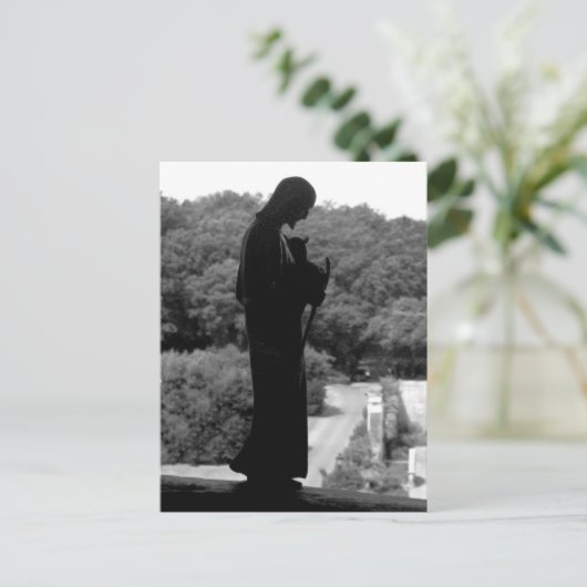 Good Shepherd (B&W) - briefkaart (Staand voorkant)