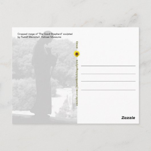 Good Shepherd (B&W) - briefkaart (Achterkant)
