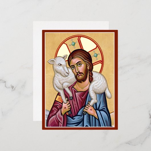 Good Shepherd Folie Feestdagen Briefkaart (Voorkant / Achterkant)