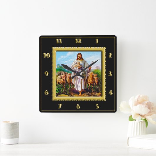 Good Shepherd Square Clock Vierkante Klok (Huis)