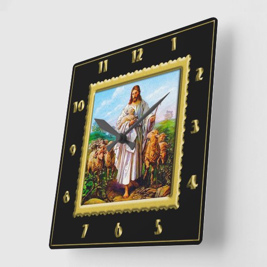 Good Shepherd Square Clock Vierkante Klok (Hoek)