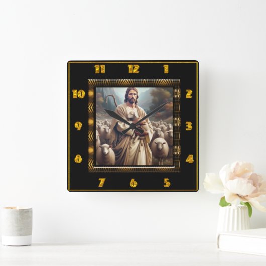 Good Shepherd Square Clock Vierkante Klok (Huis)