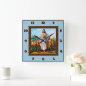 Good Shepherd Square Clock Vierkante Klok (Huis)