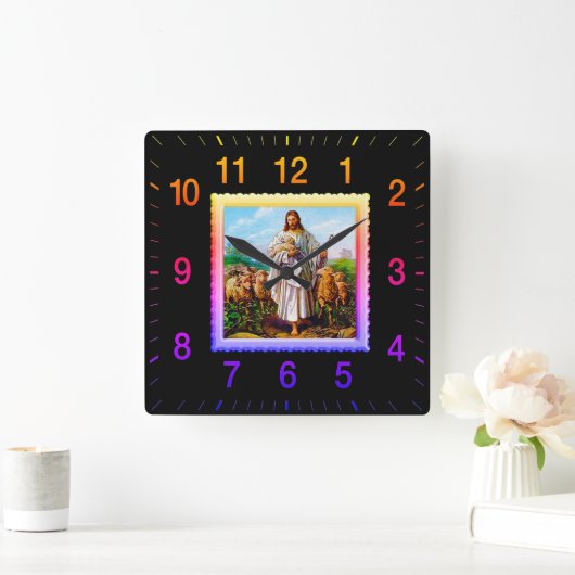 Good Shepherd Square Clock Vierkante Klok (Huis)