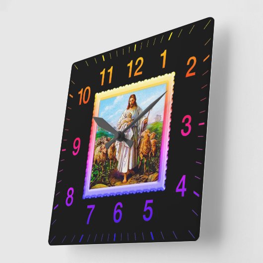 Good Shepherd Square Clock Vierkante Klok (Hoek)