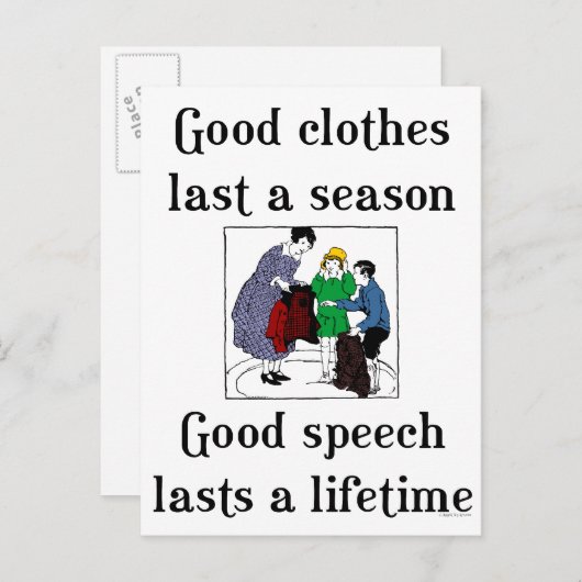 Good Speech School Gezegde Briefkaart (Voorkant / Achterkant)