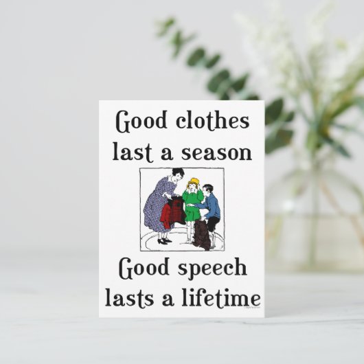 Good Speech School Gezegde Briefkaart (Staand voorkant)