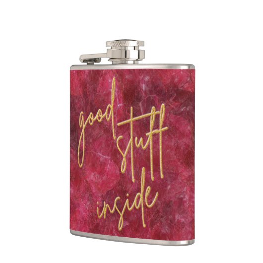 Good Stuts Inside Gold Glitter-script kerst Heupfles (Links)