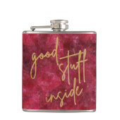 Good Stuts Inside Gold Glitter-script kerst Heupfles (Voorkant)