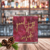 Good Stuts Inside Gold Glitter-script kerst Heupfles