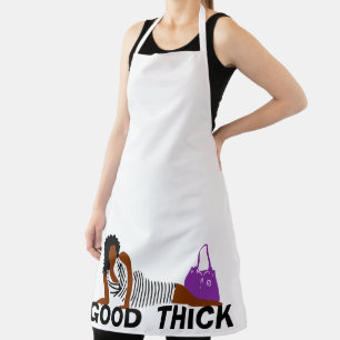 Good Thick - Vrouw in zwarte Striped Adult Ap Schort
