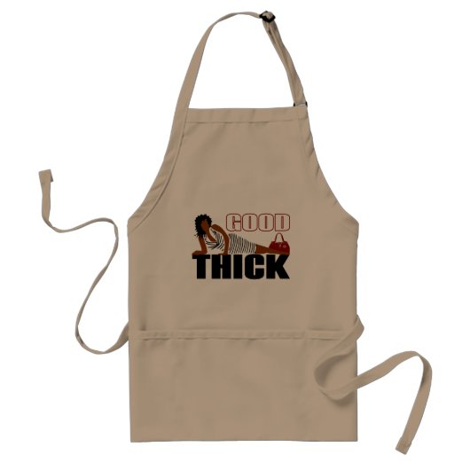 Good Thick - Vrouw in zwarte stripper Standaard Schort (Voorkant)