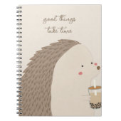 Good Things Take Time–Cute Hedgehog Inspirational Notitieboek (Voorkant)