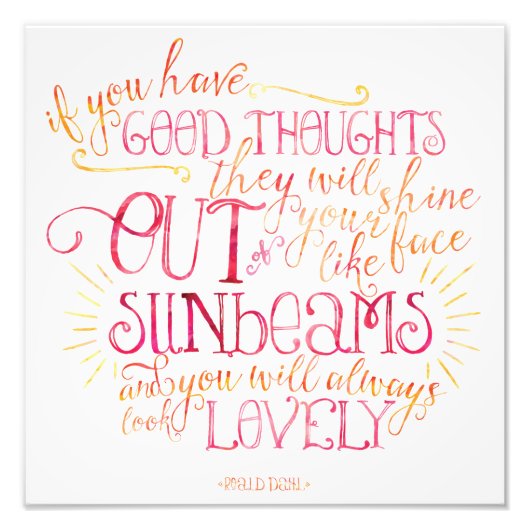Good Thoughts Sunbeams Foto Afdruk (Voorkant)